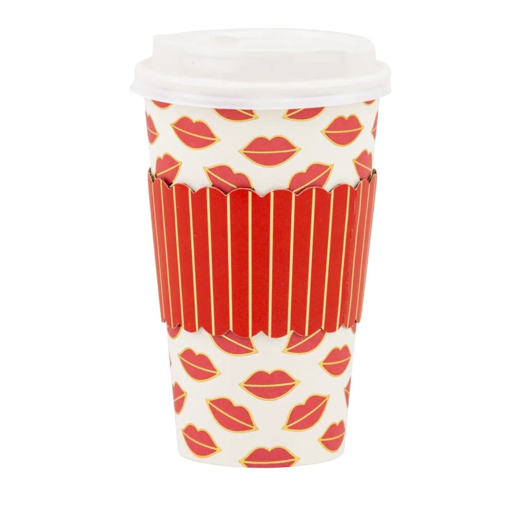 30pc LIPS Valentines Day Disposable To-Go Cups 16oz